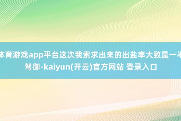 体育游戏app平台这次我索求出来的出盐率大致是一半驾御-kaiyun(开云)官方网站 登录入口