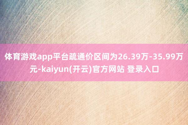 体育游戏app平台疏通价区间为26.39万-35.99万元-kaiyun(开云)官方网站 登录入口