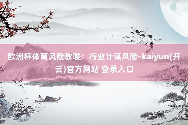 欧洲杯体育风险教唆：行业计谋风险-kaiyun(开云)官方网站 登录入口