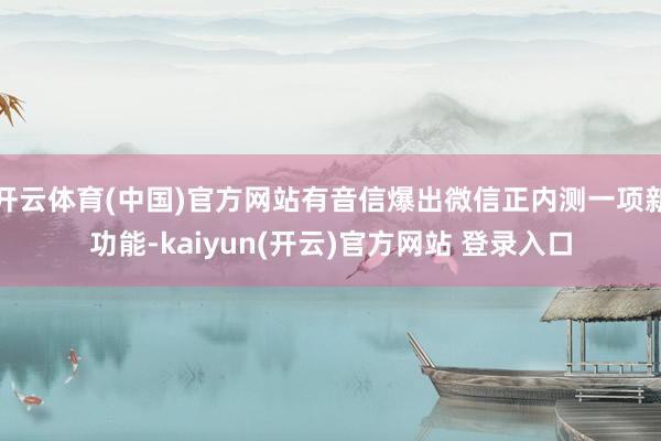 开云体育(中国)官方网站有音信爆出微信正内测一项新功能-kaiyun(开云)官方网站 登录入口