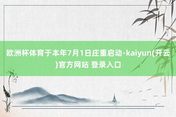 欧洲杯体育于本年7月1日庄重启动-kaiyun(开云)官方网站 登录入口