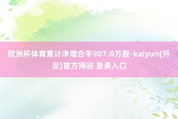 欧洲杯体育累计净增合手907.0万股-kaiyun(开云)官方网站 登录入口